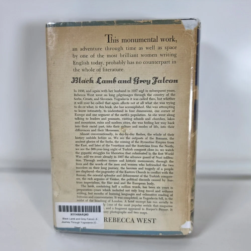 Black Lamb and Grey Falcon Rebecca West Hardcover 1943 One Volume Edition Vtg‎